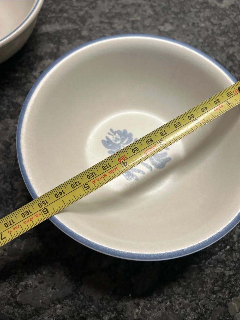 Blue Floral Ceramic Serving Bowls - Set of 3